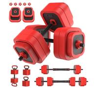 JOROTO Kit Haltères Réglable 30KG 4-en-1-Haltères, Barre, Kettlebell & Support Pompes avec 8x1,25KG + 8x2,5KG Plaques Sable Ferreux, Poignée Anti-Dérapante, Compact pour Home Gym, Musculation&Fitness