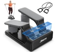 JOROTO Stepper à Résistance d'air pour Domicile, Mini Stepper avec Intensité Réglable sur 5 Niveaux + Bandes, 300 LBS/136 KG, Silencieux, Écran LED Rechargeable, pour Appartement & Home Gym