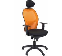 Jorquera chaise orange Mesh Bali siège noir avec appui-tête fixe