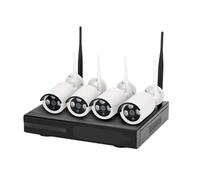 Jortan Kit de 4 Caméras de Surveillance Intérieures, Caméra de Sécurité, Sans Fil, 2MP, IP NVR, 4 Canaux