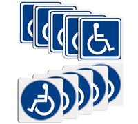 Jortmrd 10Pcs Autocollant Handicapé Stickers Voiture Handicap Toilette WC Panneau, Autocollant Handicapé de Voiture Fauteuil Roulant, Signe Handicapé Utilisateur de Fauteuil, 13x13cm