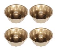 Jortmrd 4 PièCes Mini Moule à Kouglof 11,4cm Moule à Kouglof, Moule à GâTeau Kouglof, Moule à Kouglof Acier Carbone Avec RevêTement AntiadhéSif Pour Muffin, Kouglof, Cupcake, Muffin (Or)