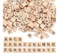 Jortmrd 400 Pièces Lettres en Bois A à Z Scrabble Puzzle Alphabets Tuiles avec Numéros pour Travaux Manuels, Orthographe, étude et l'artisanat