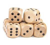 Jortmrd 8 Pièces Dés en Bois 30 x 30 x 30mm Dés de Jeux en Bois 6 Faces Jeu de Dés a Jouer Naturel pour MTG Jeu de Cartes Accessoires de Jeux de Société