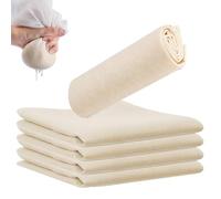 Jortmrd Lot de 5 Étamines Alimentaires 80x80cm,Tissu Filtrant en Coton Réutilisable et Lavable Pour Fromage,Beurre,Jus,Lait de Noix,Tofu et Thé Grade 100 Mousseline Non Blanchie (Filtre Multiusage)