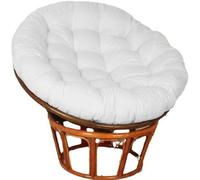 JORTUIO Coussin De Siège Rond,Coussin De Chaise Suspendue Coussin De Chaise Papasan Extérieur, Coussin De Chaise Confortable Coussin De Siège Amovible pour Jardin Terrasse(Blanc,110x110cm)