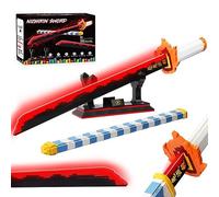 Épée Demon Slayer, 27 Pouces Rengoku Kyoujurou - Bloc de Construction avec Fourreau et Support - Jouet d'épée Anime pour Cosplay - Kit de Construction à Collectionner et à Offrir - 790 pièces