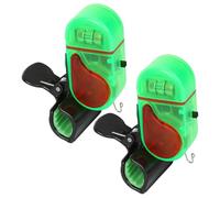 Jorzer 2 pièces Alarme de Morsure de pêche avec lumière LED réglage Multi-Angle indicateur d'alarme Morsure Poisson Sensible Pince sur Les alarmes pêche au Poisson pour Cannes