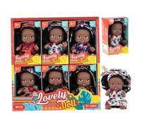 Jorzer 6 pièces poupées Noires de 4 Pouces, Mini poupées réalistes avec articulations Mobiles pour Enfants Filles, Jouets et Jeux.