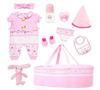 Jorzer Accessoires de poupée pour bébé 10 pièces/Ensemble, Accessoires de poupée 18 Pouces avec couffin, vêtements, biberon et Autres Jouets Jeu.