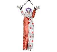 Jorzer Animatronique de clown d'Halloween Animatronique à suspendre - Yeux rouges - Activation sonore et tactile pour maison hantée