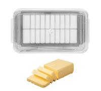 Jorzer Beurrier avec Couvercle Beurrier 2 en 1 Beurrier avec Couvercle Transparent Et Emporte-PièCe Trancheuse à Beurre BoîTe De Coupe Beurre Rectangulaire HerméTique