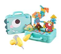 Jorzer Boîte à Outils Montessori avec perceuse 233 pièces/Ensemble, perceuse et vis en Plastique Amusantes pour Enfants avec Outil de Carte de Dinosaure, Jouet différentes Formes et Plus Jouets éduc