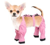 Jorzer Bottes à Bretelles pour Chiens Bottes à Bretelles imperméables Leggings de pour Chiens Doux et Confortables Protecteur de Patte Chien réglable avec Sangle auxiliaire pour Petite