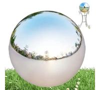 Jorzer Boule d'observation 25,4 cm, globe d'observation en acier inoxydable, boule réfléchissante à 360°, globe de jardin creux pour terrasse, pelouse, extérieur 25,4 cm