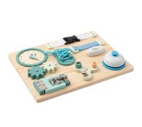 Jorzer Busy Board 9 Voies en Bois pour motricité Fine, Jouets Montessori, Table d'activités Mignonne pour garçons et Filles de 1 an et Plus.