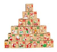 Jorzer Calendrier de l'Avent Boîte 24 Jours Compte à rebours Calendrier de l'Avent Vide pour Vous remplir 24pcs 3 Pouces Kraft Paper Calendar Calendar Party Gift Gift Supply Decor Home Decor