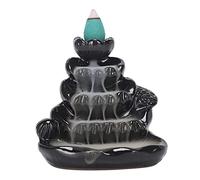 Jorzer Cascade Brûleur d'encens encens Brûler en Cascade Back Flow Encens Support de brûleur d'encens en céramique pour Office Bureau Ornement Lotus Leaf
