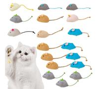 Jorzer Catnip Mouse, 18pcs 4, 7x1, 2, 2 Pouces de Souris Catnip réaliste en Peluche de Souris Gratte et soulagement contrainte résistant aux morsures Toys interactifs pour Les Chats, co