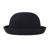 Jorzer Chapeau Melon pour Enfants Chapeau Haut de Forme Rond Formel à la Mode avec Bord roulé Facile à Assortir Unisexe Feutre Fedora pour Un Usage Quotidien Banquet Photos Jeu Jouets.