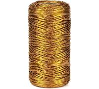Jorzer Christmas décoratif Métallique String Gold Wire Gold String Twine 1,5 mm Cordon d'artisanat de Noël en Or de 1,5 mm d'épaisseur pour décoration de 100 m de Longueur