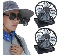 Jorzer Clip sur ventilateur pour CAP 2PCS FABLE SOLAR SOLAR SOLARED MINI MINI FAUTS SAUX ÉCONOMISE AVEC 4 VANE 2V 0.2W Ventilateurs portables polyvalents pour les activités de plein air