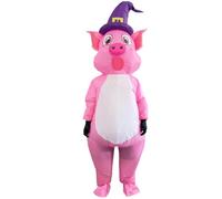 Jorzer Costume Animal Gonflable Corps Complet Costume de Cochon Gonflable Boule d'halloween pour la fête de Cosplay Holiday One Taille Animal Pig Adult.