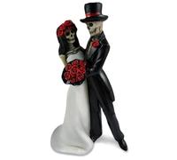 Jorzer Crâne Décor Halloween Squelette en résine 20,3 cm avec bouquet de roses, Love Never Dies, mariage