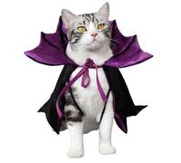 Jorzer Déguisement de Chat Vampire, Cape d'ailes de Chauve-Souris, déguisement d'halloween pour Animaux Compagnie avec Cravate, Cape Vampire Cosplay 'Halloween pour Petits Chiens et Chats, Violet