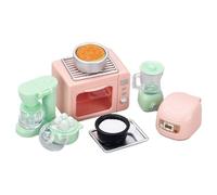 Jorzer Ensemble de Cuisine Miniature en Plastique avec cuiseur à Riz électrique, Four, Presse-Agrumes, cuiseur à œufs pour décoration de Maison poupée et Accessoires Photographie, Jeux Jouets.