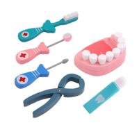 Jorzer Ensemble de Jeu de Dentiste pour Enfants, Ensemble Jeu médecin en Bois 6 pièces, Outils Dents, Jouet Dentiste éducatif précoce, kit médecin en Plastique pour Les Tout-Petits, Cadeaux