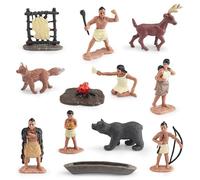 Jorzer Figurines amérindiennes Powhatan Indien amérindien décor Figurines Ensemble pour l'éducation Historique Projet Scolaire décoration Anniversaire Jeu Jouets.