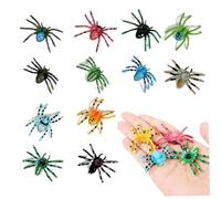 Jorzer Figurines d'animaux, araignées réalistes en Plastique écologique de 3, 6 x 4, 6 cm, 12 pièces, Petites Figurines d'araignées, Jouets pour Enfants, éducation précoce, décoration