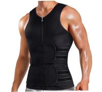 Jorzer Gilet de Sudation pour Homme, Ceinture Double, Fermeture éclair, pour entraînement en Salle de Sport, Course à Pied, Taille XL