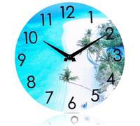 Jorzer Horloge murale d'extérieur en acrylique étanche de 30,5 cm pour la plage, la piscine sur le thème de la côte, pour une utilisation en intérieur ou en extérieur