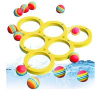 Jorzer Jeux de Piscine avec Score, Jouets de Piscine flottants EVA avec 12 balles à Lancer colorées pour Adultes, Partie Natation