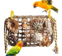 Jorzer Jouets à mâcher pour Oiseaux, Jouets naturels et sûrs pour la Recherche de Nourriture, à mâcher et détruire pour Oiseaux avec des Boules de Fruits d'herbe, Aire Jeux Suspendue