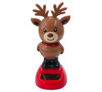 Jorzer Jouets de Noël Adorable tête secouante Jouets de Danse solaires en Plastique festifs Bobble Head pour Voitures Bureau à Domicile Bureau Renne Figurines Danse Solaire Figurines Noël Tableau