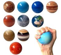 Jorzer Jouets du système Solaire, balles de planète Anti-Stress en PU, 10 planètes de l'univers, Jouets Anti-Stress, balles à Presser, Jouet Spatial éducatif pour Enfants et Adultes.