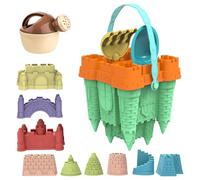 Jorzer Kit de Construction de château Sable, Jouets Plage en Plastique avec moules château Sable, Pelle, Jouets bac à Portables pour Enfants 14 pièces/Ensemble.