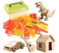 Jorzer Kit de Construction en Carton 148 pièces Outils en Carton Enfants Jouets éducatifs précoces Cutter Outils pour Enfants Kits de Construction pour Jouets ET Jeux.
