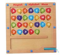 Jorzer Labyrinthe de l'alphabet magnétique 10x10, Jeu d'association, Tableau de l'alphabet magnétique en Bois, Jeu Puzzle tri des Couleurs, Planche traçage pour la Maternelle et 'école Maternel
