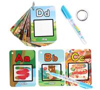 Jorzer Livre de coloriage à l'eau 26 Cartes Flash Alphabet Cartes de coloriage à l'eau Alphabet Jouet d'apprentissage éducatif pour Les Enfants 3 4 5 Ans