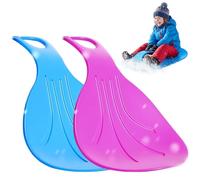 Jorzer Luge à Neige pour Enfants, Luge à Neige Portable légère avec poignée antidérapante, Planche coulissante en Plastique Flexible 2 pièces pour l'hiver en Plein air ou Le Sable Sporting_Goods.