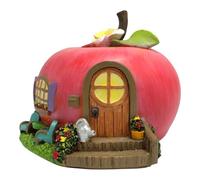 Jorzer Maison de fée 8,9 x 10,2 x 7,6 cm - Habitat enchanté mignon et vibrant - En résine résistante aux intempéries - Accessoires de jardin