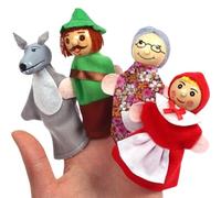 Jorzer Marionnettes à Main pour Enfants, Jouet de marionnettes à Main 4 pièces/Ensemble Petit Chaperon Rouge Jeu de rôle interactif théâtre Dessin animé pour Enfants en Bas âge.