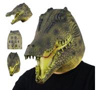 Jorzer Masques d'animaux Latex Crocodile Masques pour Adultes Habiller Costume Full Head Alligator Mask Masques Animaux réalistes pour Halloween Carnival Cosplay