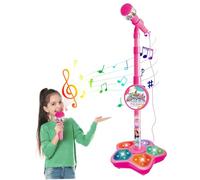 Jorzer Microphone pour Les Enfants, Enfants ajusté Microphone avec Stand, Lumières interactives Jouet Clignotant pour Les Joueurs de Musique ou Les Cadeaux d'anniversaire, Rouge