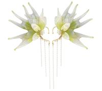 Jorzer Oreilles Elfes, 1 Paire Oreilles de fées mystiques avec Perles de Perle sirène élégante Manchette d'oreille Taille Libre Non perçante pour Les Femmes Halloween, Cosplay, Costume