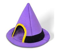 Jorzer Panier pour Chat d'halloween en Forme de Chapeau de sorcière, Panier Gothique avec Fond antidérapant, Doux, Chaud et Coupe-Vent, Niche pour Petit Chien d'intérieur, 46 x 60 cm